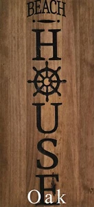 Letrero de casa de playa grabado en pino hecho a mano - 24". Regalo Día del Padre - Imagen 1 de 7