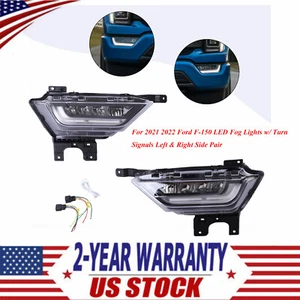 Pair For 2021 2022 Ford F-150 LED Fog Lights w/ Turn Signals Left & Right Side - Picture 1 of 12
