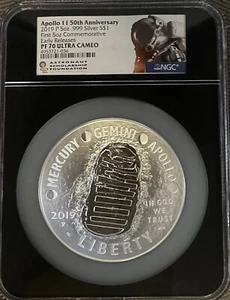 2019 (P) PF70 $1 Apollo 11 50th Anniversary 5oz Silver NGC UCAM ER Last One! - Picture 1 of 3