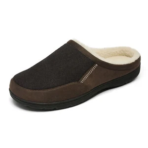 Men's Memory Foam Clog Slippers Fleece Fuzzy Slip On House Cozy Winter Shoes - Picture 1 of 12