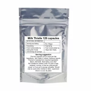 Milk Thistle Extract Powder 500mg x 120 VEGGIE capsules Silybum Marianum liver - Picture 1 of 1