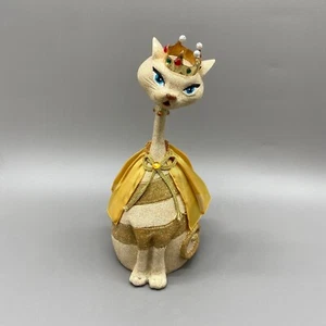 Mark Roberts Royal Cat Figurine Glitter Resin Crown Gold Cape Whimsical Decor - Picture 1 of 9