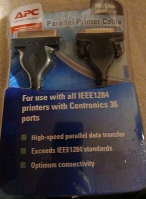 APC Parallel Printer Cable 6 Feet/1.8m IEEE1284 Centronics 36 High Speed - Image 1 of 4