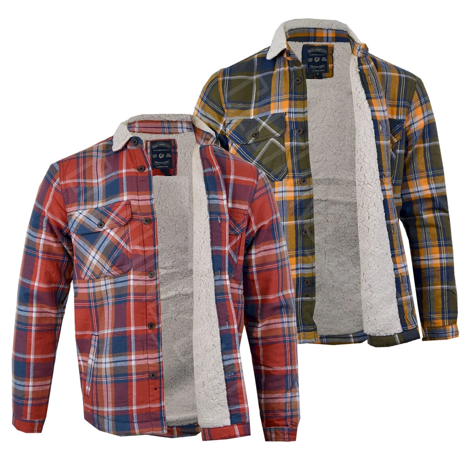 Mens Tokyo Laundry Sherpa Lined Flannel  Lumberjack Check Shirt Button Up S-XXL - Image 1 of 1