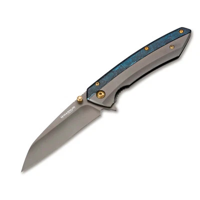 BOKER MAGNUM® Cobalt Pocket Knife 3.46" Blade 440A Steel Handle EDC - 01RY288