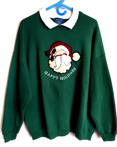 Ruderer 913 Happy Holidays Santa Weihnachten Langarm Sweatshirt XXL Kragen USA - Bild 1 von 9