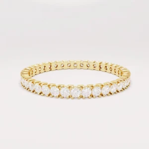 14K Solid Gold 1.4mm Diamond Eternity Ring Stacking Diamond Eternity Wedding Ban - Picture 1 of 4