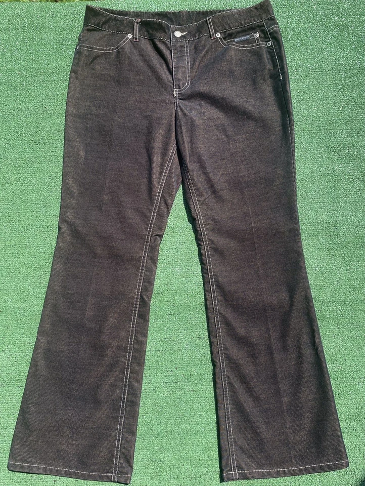 "Pantalones acampanados Harley Davidson negros de pana para mujer talla 35"" cintura" Foto 1 de 4