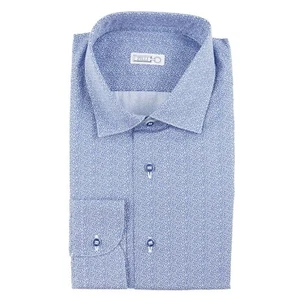 Zilli Slim-Fit Cotton Shirt with Geometric Jacquard Print 18.5 (Eu 47) NWT - Picture 1 of 7