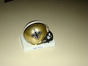 Mike Karney Hand Signed Riddell Mini Football Helmet New Orleans Saints NFL - Picture 1 of 6