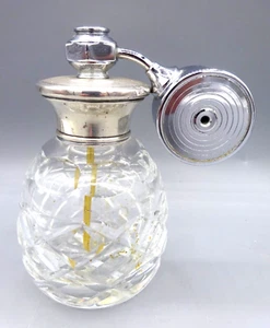 Brierley Kristall Zerstäuber Parfüm Flakon - Sterlingsilber Chrom & Kristall 1972 - Bild 1 von 10