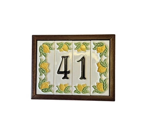 Italian Hand-painted Ceramic Lemon Address Number Tiles 10 x 3.3 cm - Picture 1 of 28