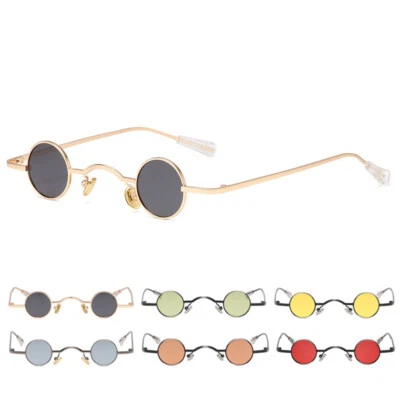 Petites lunettes de soleil rondes rétro inspirées de John Lennon polarisées années 90 vintage glasses - Photo 1/4