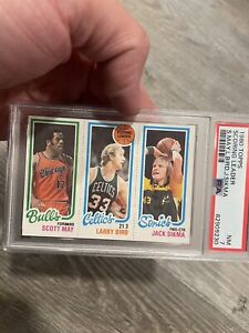 Larry Bird, May, Sikma 1980 Topps Scoring Leaders Rookie Card PSA 7 NM