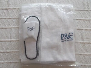 P&O Cruises (Australia) - Bath Robe & Slippers Genuine White Waffle Weave - New - Picture 1 of 3
