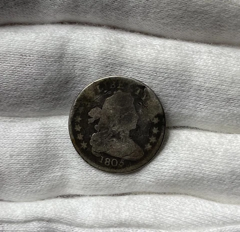 1805 Draped Bust Silver Dime "4 Berries Reverse" - Good/VG Details - Rare Coin! Cover