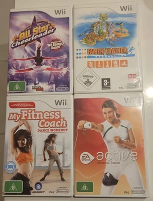Nintendo Wii x4 Lot Family Trainer All Star Cheerleader My Fitness Coach Active - Image 1 of 4