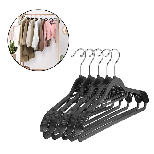VETEMENTS Lot de 5 cintres à vêtements élégants en plastique noir avec technologie ant