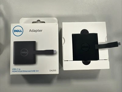 USED IN VGC Dell DA200 USB-C to HDMI/VGA/Ethernet/USB 3.0 Adapter - Black - Image 1 of 4