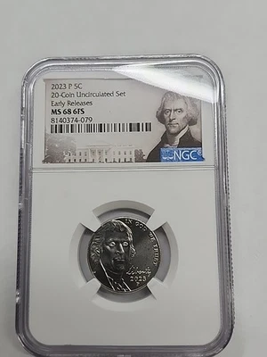 2023 P Jefferson Nickel 5c NGC MS 68 6FS Full Steps #8140374-079 - Image 1 of 4
