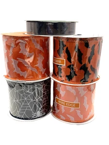 Place & Time Halloween Ribbon Spools Lot Of 5 - Picture 1 of 1