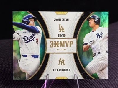 2025 Topps “3X MVP” Welcome Club Green Foil Shohei Ohtani Alex Rodriguez /99 MVP - Image 1 of 4