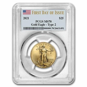 2021 1/2 oz American Gold Eagle (Type 2) MS-70 PCGS (FDI) - Picture 1 of 4