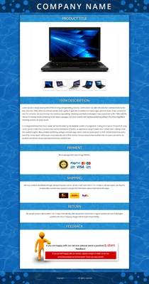 Mobile Responsive eBay Listing Template Auction Gallery Html Professional Design - Image 1 of 4