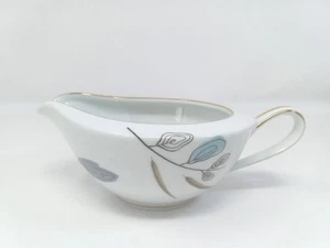 MCM Noritake Japan Blue Spring 1358 Creamer Blue Gray Gold Leaves 2x6.5" - Picture 1 of 13