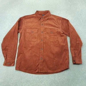 Uniqlo Mens Shirt Medium Brown Rust Corduroy Cord Worker Overshirt Jumbo Factory - Picture 1 of 9