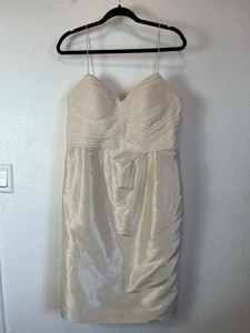 Banana Republic women's Blush Ivory Silk Tessa Wedding Dress size 12 retail $198 - Picture 1 of 10