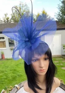 BRANDNEU ROYALBLAU FASCINATOR HOCHZEIT HUT FORMELLER ANLASS BRAUTMUTTER - Bild 1 von 6