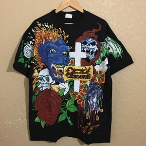 Ozzy Osbourne Tattoo Concert Tour All Over Print AOP T-Shirt XL Hanes - Picture 1 of 6