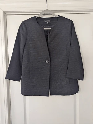 Blazer Eileen Fisher Mujer Talla Pequeña Negro Texturizado Un Botón Minimalista Foto 1 de 4