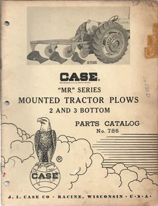 Case MR Series Mounted Tractor Plows Parts Catalog 2 and 3 Bottom - Picture 1 of 2