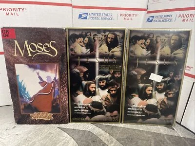 JESUS VHS 1989 WARNER BROS - Jesus Special Hawaii Ed. - Moses - 3 VHS Lot! Rare! - Image 1 of 3