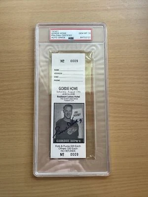 GORDIE HOWE SIGNED AUTOGRAPHED TICKET PSA/DNA GEM MT 10 - Image 1 of 4