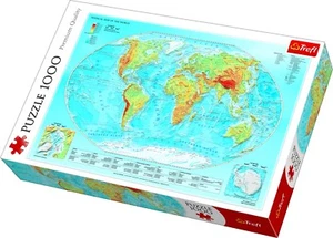 Rompecabezas Trefl 1000 Piezas Adulto Grande Mapa Físico Del Mundo NUEVO - Imagen 1 de 6