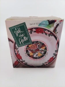 Tienshan Deck the Halls 12 Days of Christmas Dessert Plates New Red Green Gold - Picture 1 of 8