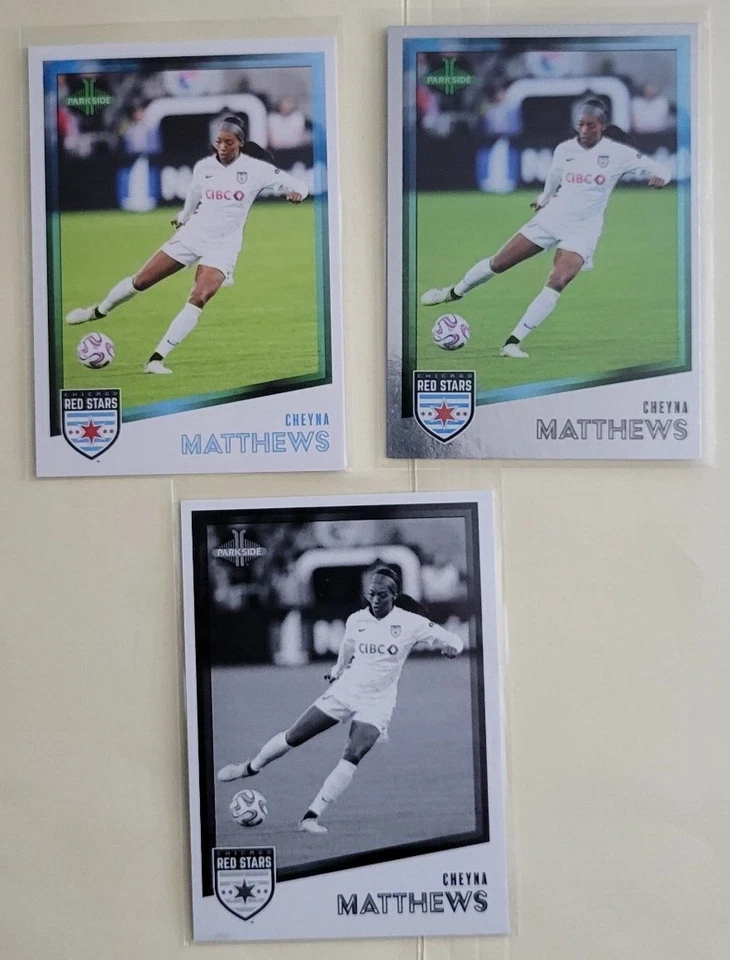 2023 PARKSIDE NWSL VOL 2 CHEYNA MATTHEWS BASE FOIL BLACK & WHITE #238 3 CARD - Image 1 of 1