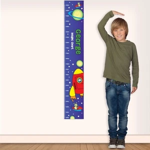 Personalised Children's Space Rocket Height Chart. Bedroom. Playroom. - Picture 1 of 4