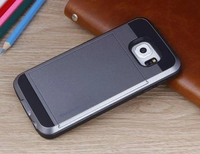 Slide Wallet Case Samsung Note 4 8 9 Credit Card Wallet + Glass - Image 1 of 3