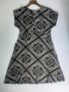 Petite Debenhams Collection Dress UK 12 Black White Paisley Bandana Print Short - Picture 1 of 10