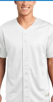 Marucci 全新带标签青少年棒球球衣全纽扣双针织 - 纯白色 M/L — 第 1/4 张图片