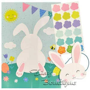 Ostern Pin the tail on the Bunny Partyspiel: Poster, Maske und 15 Schwänze - Bild 1 von 5