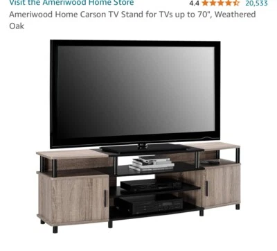 "Mueble de madera con soporte para TV de hasta 70""" Foto 1 de 2