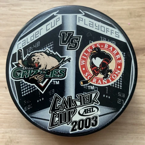 WILKES-BARRE SCRANTON PENGUINS vs UTAH GRIZZLIES 2003 AHL HOCKEY PUCK PLAYOFFS Cover