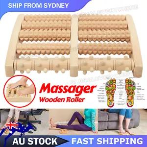 Wooden Foot Massager Roller Relieve Plantar Fasciitis Acupressure Massage Tool - Picture 1 of 9