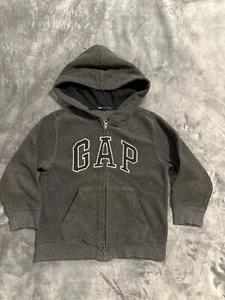 gap boys hoodie zipper Sweater 4 5 gray Fleece - Picture 1 of 4