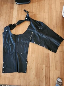 Wilson Leather Men's Black Motorcyle Chaps XLarge Minimal Wear - Bild 1 von 7